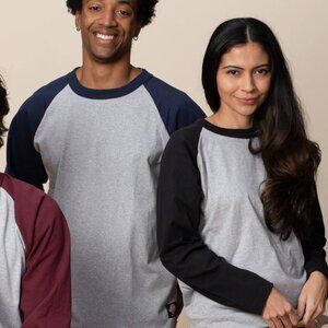 Goodwear L/S Two-Tone Baseball Raglan Shirt — Gray & Navy